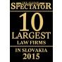 ADVOKÁTSKA KANCELÁRIA SOUKENÍK - ŠTRPKA MEDZI „TOP 10 LARGEST LAW FIRMS IN SLOVAKIA 2015“
