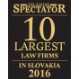SOUKENÍK – ŠTRPKA LAW FIRM AMONG 2016’S TOP 10 LARGEST LAW FIRMS IN SLOVAKIA
