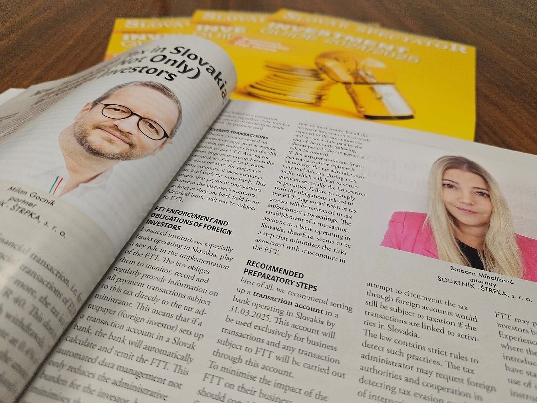 Nová daň z transakcií na Slovensku: Dôsledky (nielen) pre zahraničných investorov